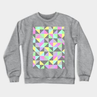 Geometric Pattern in Pastels and Grey Crewneck Sweatshirt